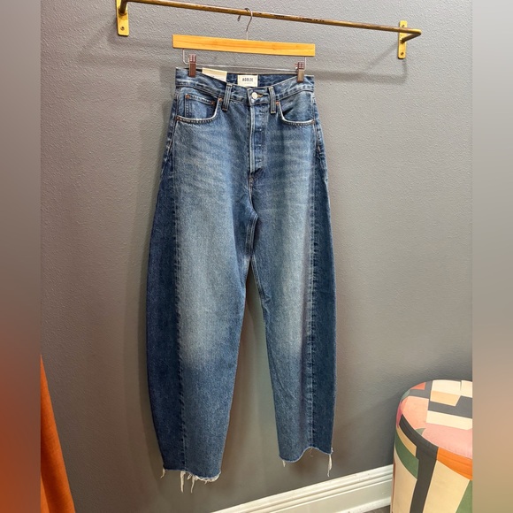 Agolde Luna High Rise Pieced Taper Jeans - Picture 2 of 7